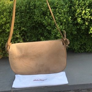 Petite Suede Ferragamo 90’s Horse-bit Shoulder Bag